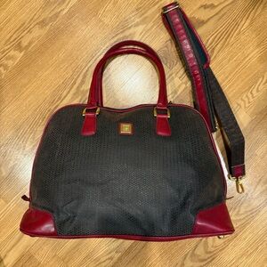 DVF Diane Von Furstenberg Cherry Red and Brown weekender‎ travel bag